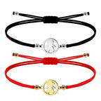 Pulsera de Hilo con Silueta Infantil en Acero Inoxidable