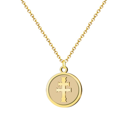 Collar Cruz Caravaca ✝️ | Hecho a mano en acero | Amuleto con tarjeta diseñada | Regalo con intención 💖