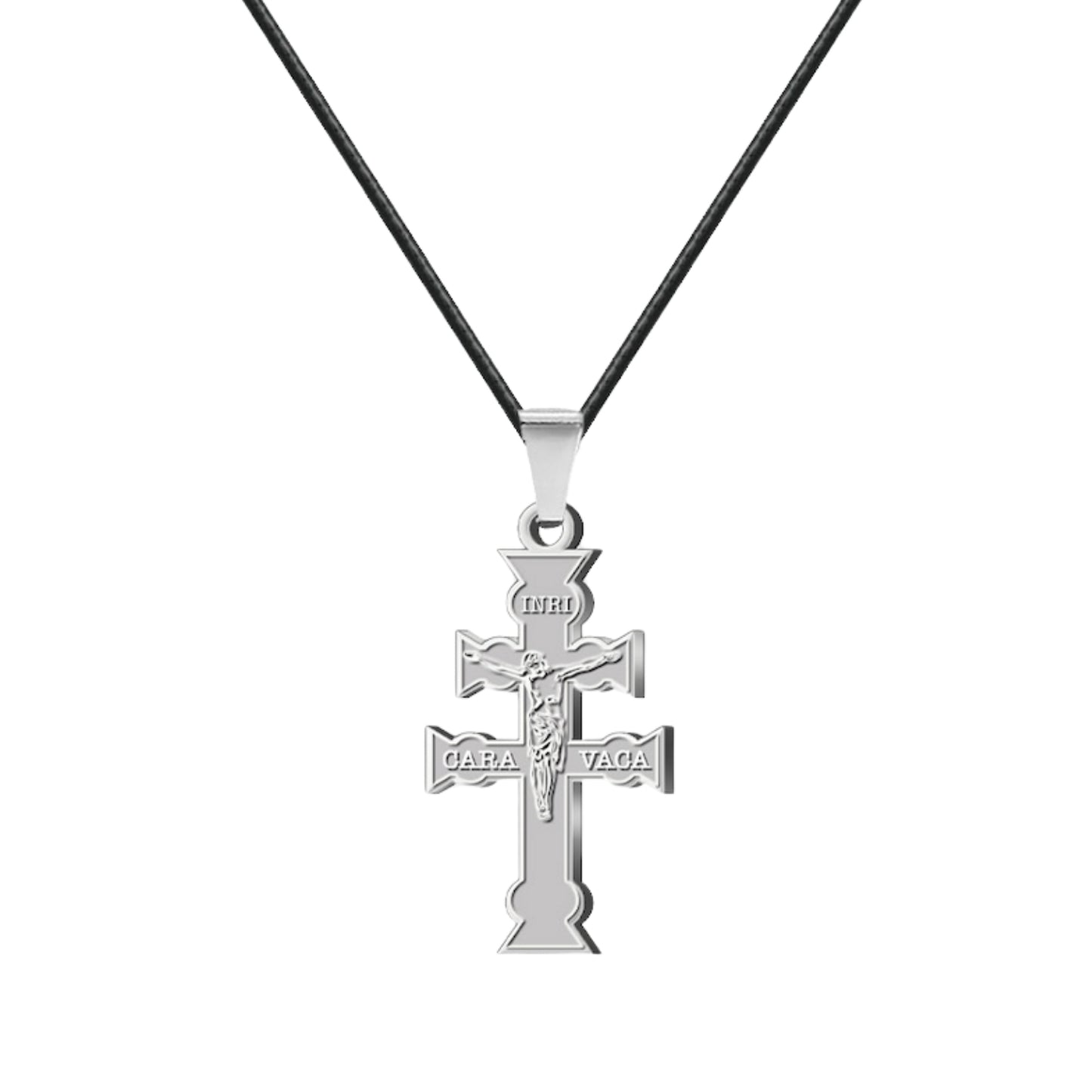 Collar Cruz Caravaca ✝️ | Hecho a mano en acero | Amuleto con tarjeta diseñada | Regalo con intención 💖