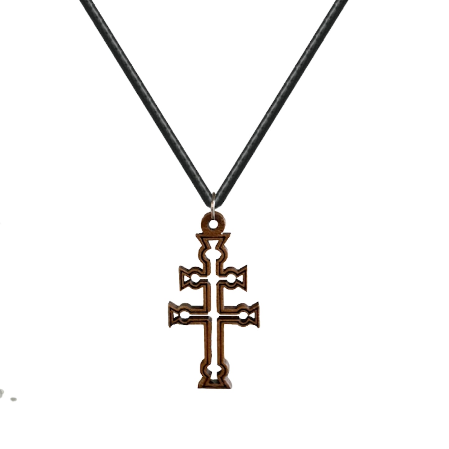 Collar Cruz Caravaca ✝️ | Hecho a mano en acero | Amuleto con tarjeta diseñada | Regalo con intención 💖
