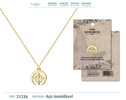 Colgante Nudo bruja Acero Dorado