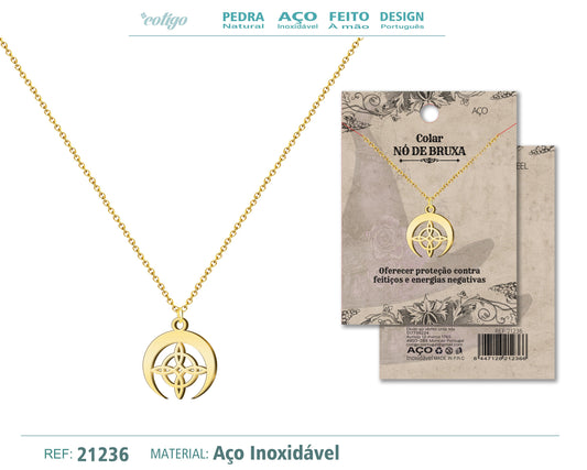 Colgante Nudo bruja Acero Dorado