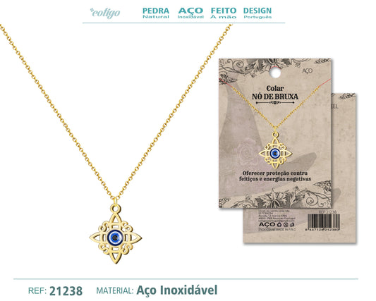 Colgante Nudo bruja Acero Dorado