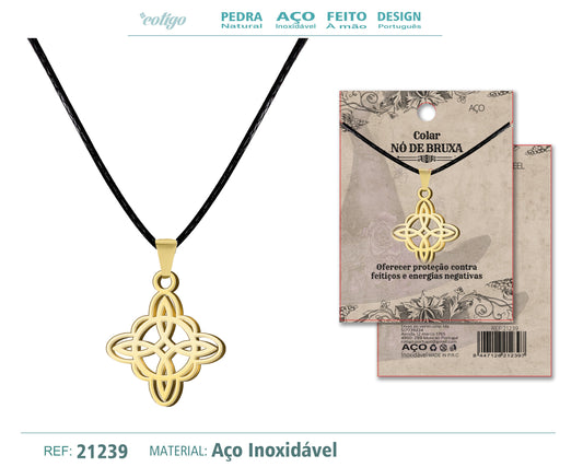Colgante Nudo bruja Acero Dorado