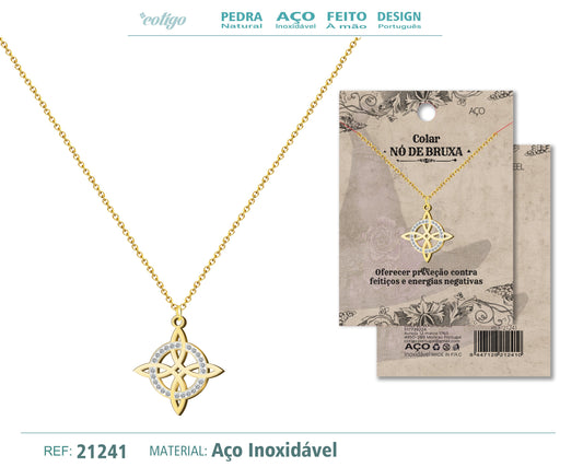 Colgante Nudo bruja Acero Dorado