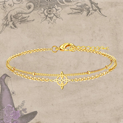 Pulsera Nudo bruja Acero Inoxidable Color Dorado