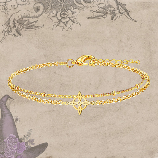 Pulsera Nudo bruja Acero Inoxidable Color Dorado