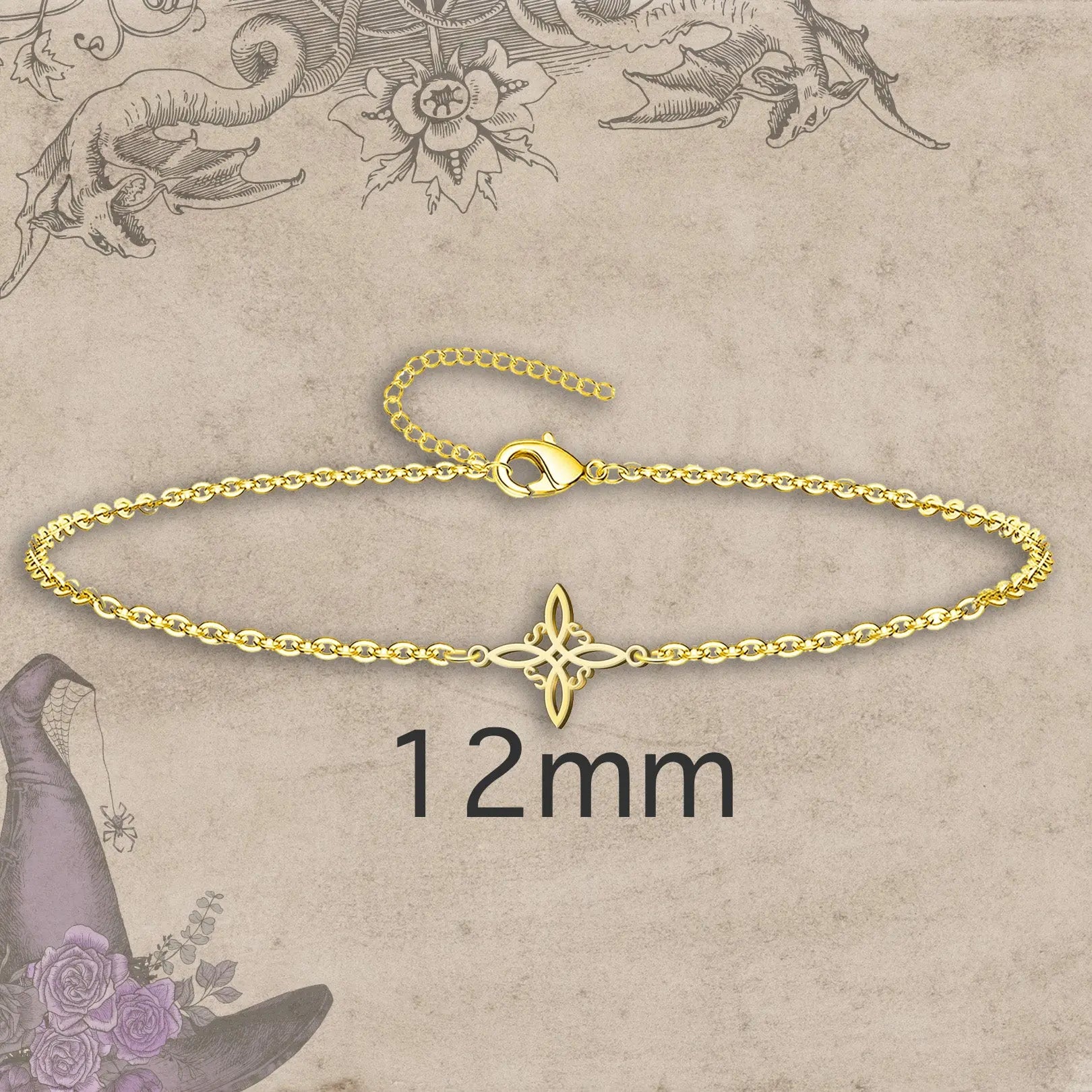 Pulsera Nudo de Bruja en Acero Dorado - cotigo