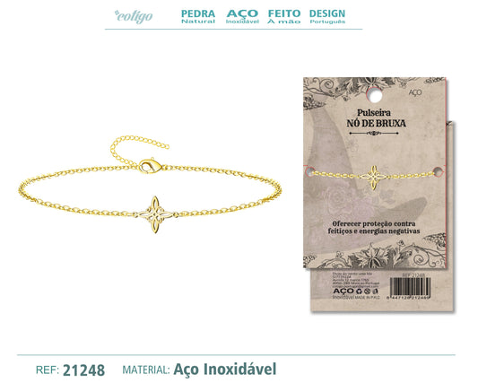 Pulsera Nudo bruja Acero Dorado