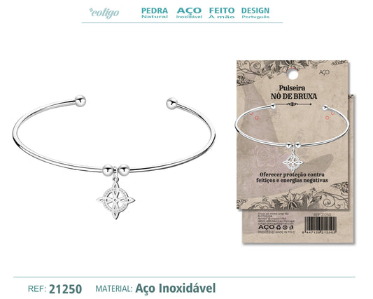 Brazalete Nudo bruja Acero Plateado