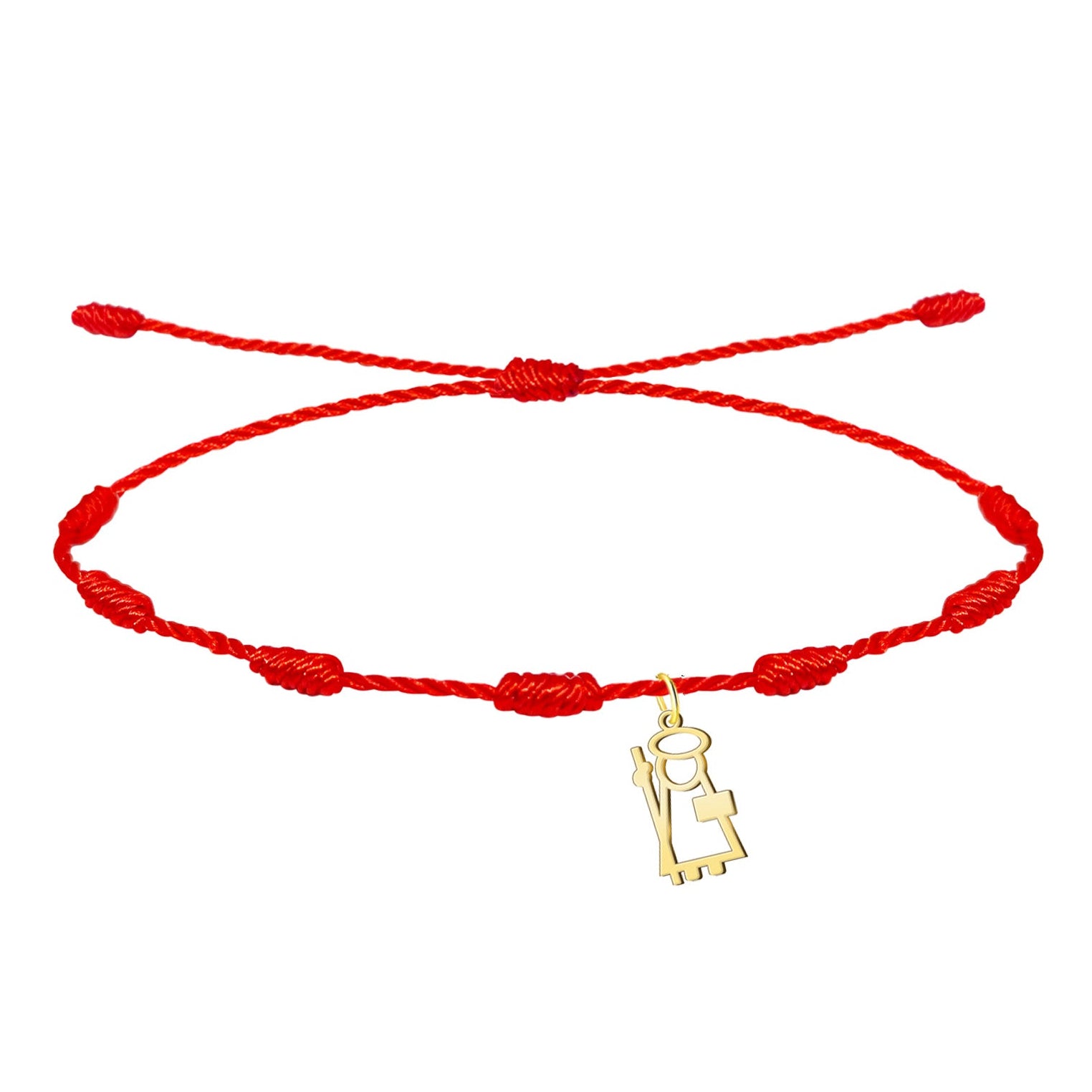 PULSERA 7 NUDOS CON SANTIAGO APÓSTOL ACERO DORADO