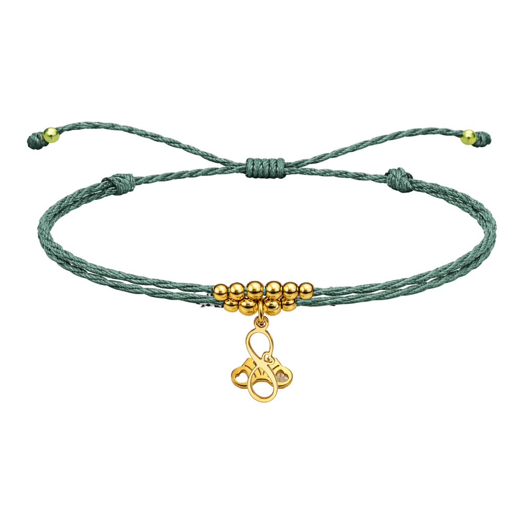 Pulsera Hilo encerado con colgante Infinito Acero Dorado cotigo