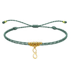 Pulsera Hilo Encerado Infinito Acero Dorado