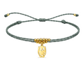 Pulsera Hilo encerado con colgante Buho Acero Dorado cotigo