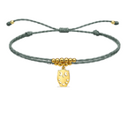 Pulsera Hilo encerado con colgante Buho Acero Dorado cotigo