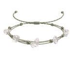 Pulsera Hilo encerado con Cuarzo Blanco - Piedra bruto Irregular cotigo