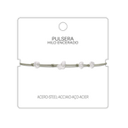 Pulsera Hilo encerado con Cuarzo Blanco - Piedra bruto Irregular cotigo