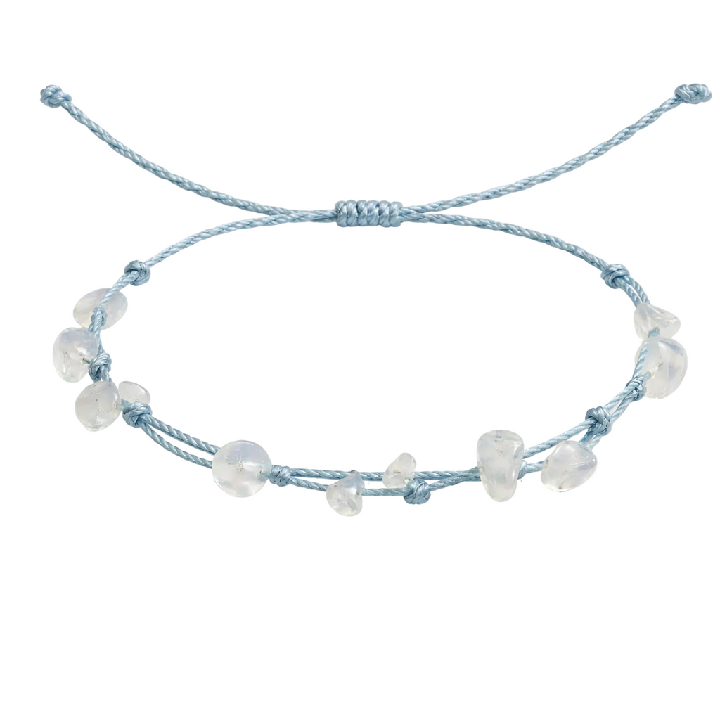Pulsera Hilo encerado con Opalina - Piedra bruto Irregular cotigo