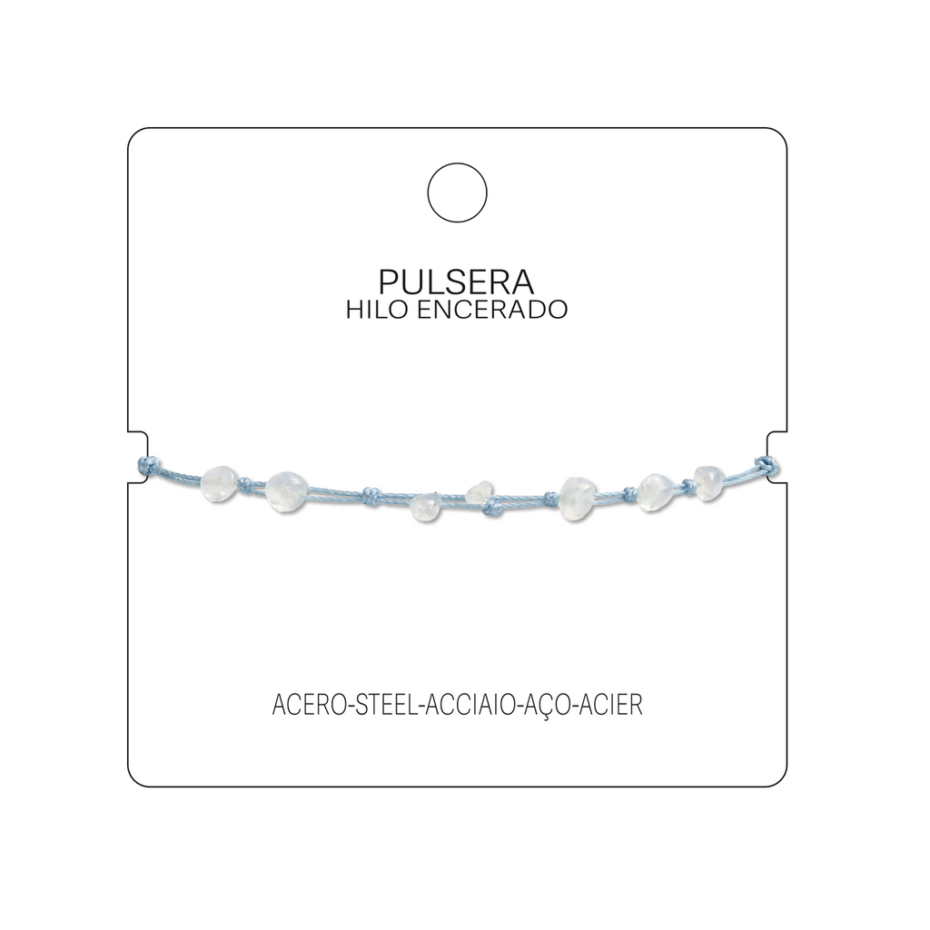 Pulsera Hilo encerado con Opalina - Piedra bruto Irregular cotigo