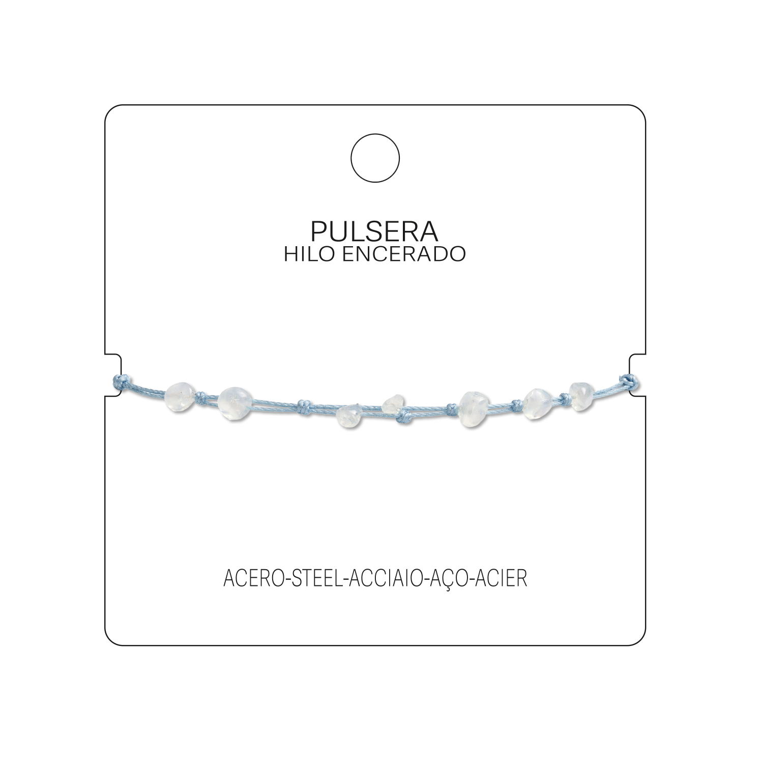 Pulsera Hilo encerado con Opalina - Piedra bruto Irregular cotigo