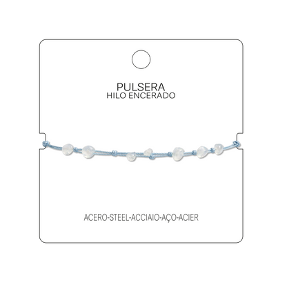 Pulsera Hilo encerado con Opalina - Piedra bruto Irregular