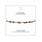 Pulsera Hilo encerado con Ojo de Tigre - Piedra bruto Irregular cotigo