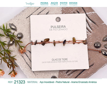 Pulsera Hilo encerado con Ojo de tigre - cotigo