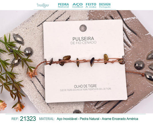 Pulsera Hilo encerado con Ojo de tigre