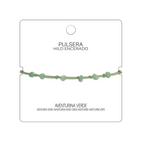Pulsera Hilo encerado con Aventurina Verde - Piedra bruto Irregular cotigo