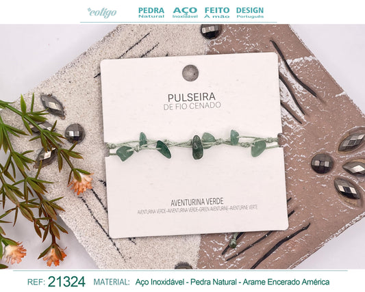 Pulsera Hilo encerado con Aventurina verde