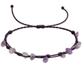 Pulsera Hilo encerado con Amatista - Piedra bruto Irregular cotigo