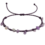 Pulsera Hilo encerado con Amatista - Piedra bruto Irregular cotigo