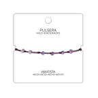 Pulsera Hilo encerado con Amatista - Piedra bruto Irregular cotigo