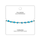 Pulsera Hilo encerado con Turquesa - Piedra bruto Irregular cotigo