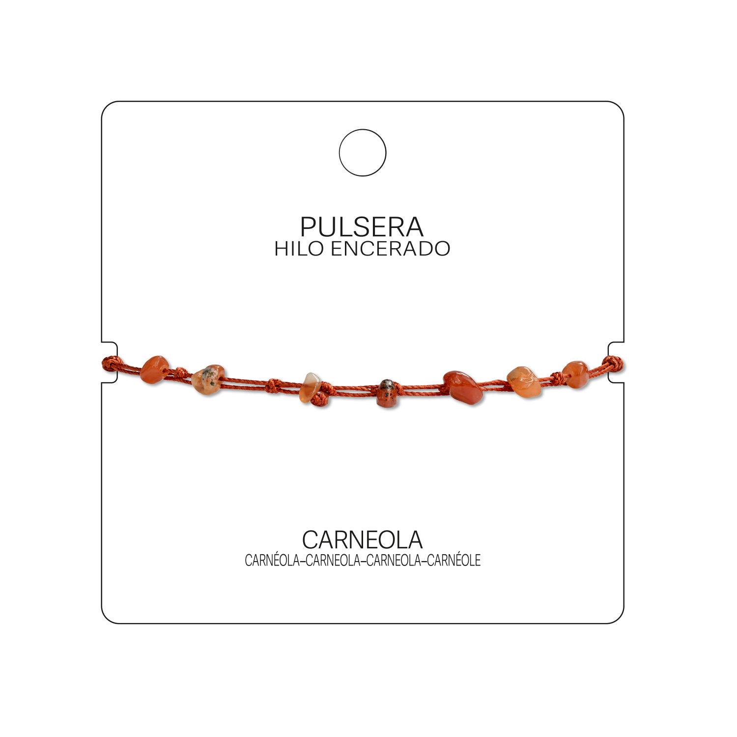 Pulsera Hilo encerado con Carneola - Piedra bruto Irregular cotigo