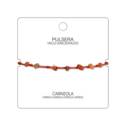 Pulsera Hilo encerado con Carneola - Piedra bruto Irregular