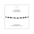 Pulsera Hilo encerado con Malaquita - Piedra bruto Irregular cotigo