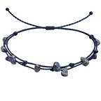 Pulsera Hilo encerado con Lapislázuli - Piedra bruto Irregular cotigo