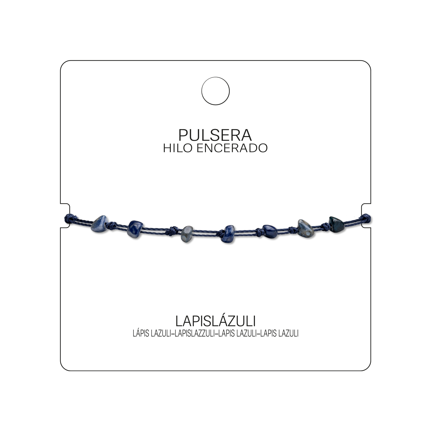 Pulsera Hilo encerado con Lapislázuli - Piedra bruto Irregular cotigo