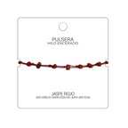 Pulsera Hilo encerado con Jaspe Rojo - Piedra bruto Irregular cotigo