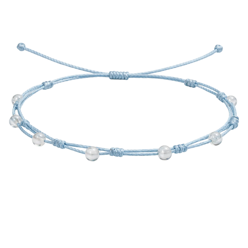 Pulsera Hilo encerado con Opalina - Bolitas minerales cotigo