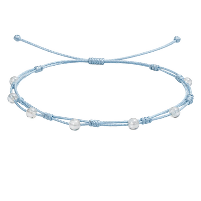 Pulsera Hilo encerado con Opalina - Bolitas minerales