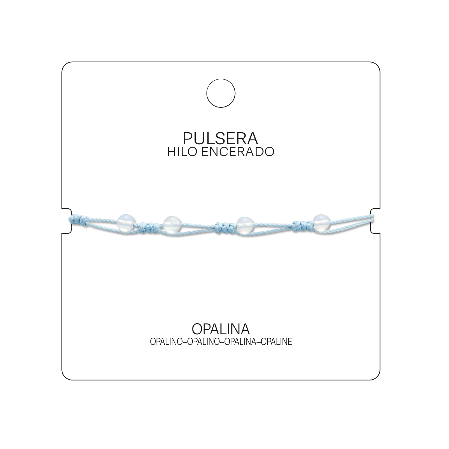 Pulsera Hilo encerado con Opalina - Bolitas minerales cotigo