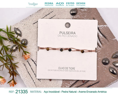 Pulsera Hilo encerado con Ojo de tigre - cotigo
