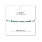 Pulsera Hilo encerado con Aventurina Verde - Bolitas minerales cotigo