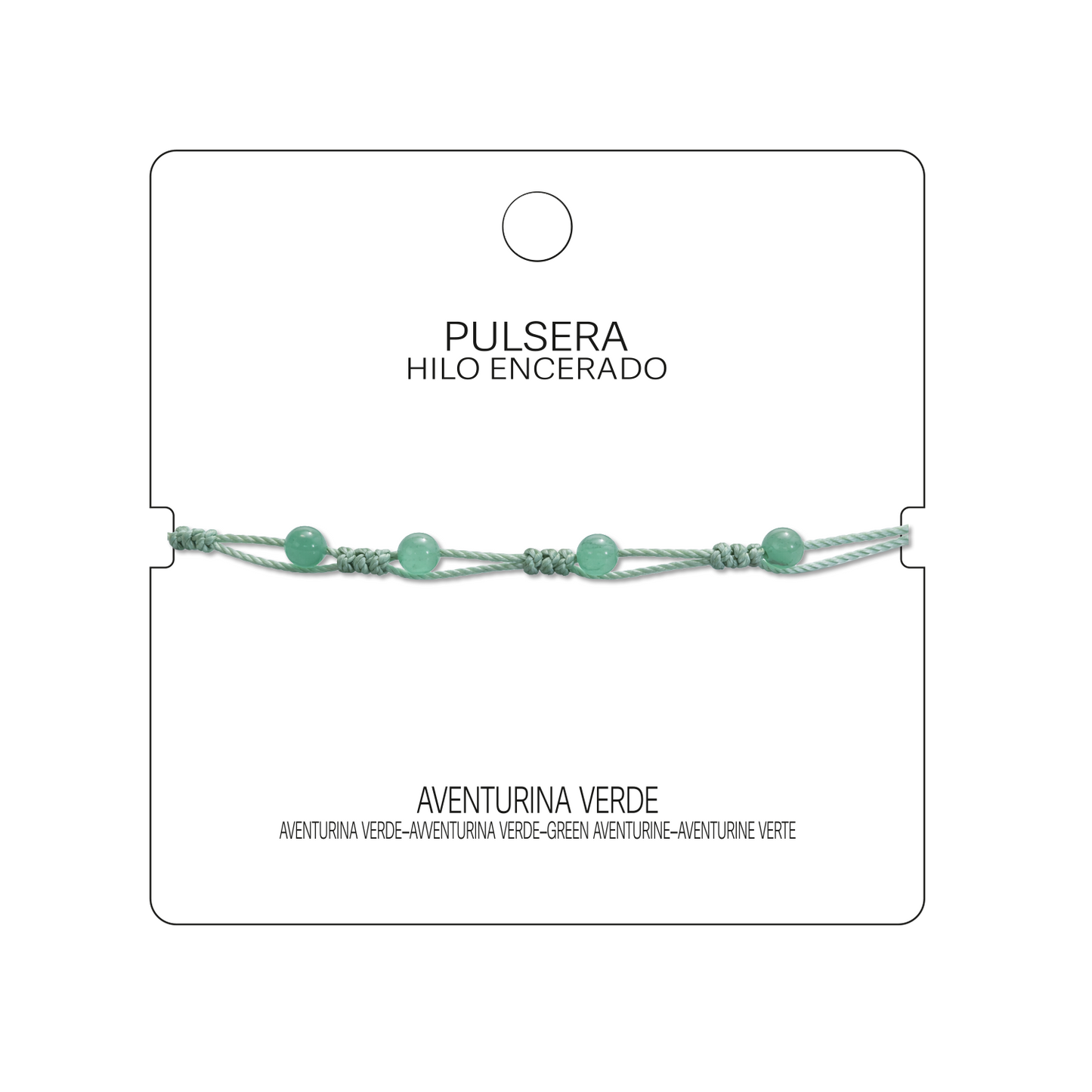 Pulsera Hilo encerado con Aventurina Verde - Bolitas minerales
