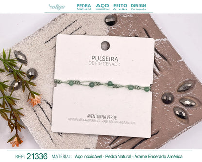 Pulsera Hilo encerado con Aventurina verde - cotigo