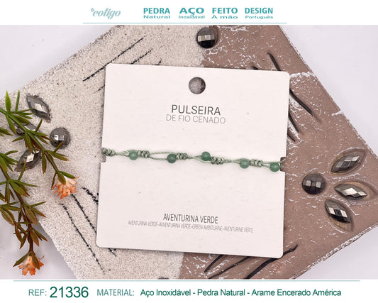 Pulsera Hilo encerado con Aventurina verde