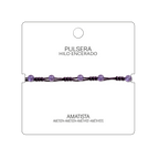 Pulsera Hilo encerado con Amatista - Bolitas minerales cotigo