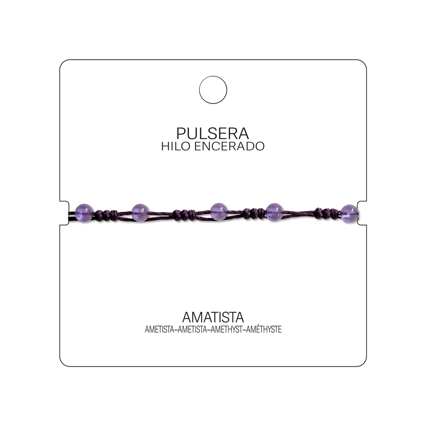 Pulsera Hilo encerado con Amatista - Bolitas minerales